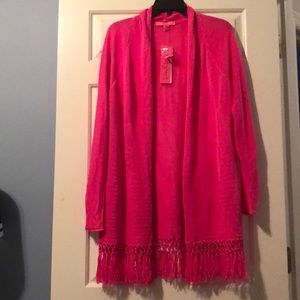 NWT Lilly Pulitzer Tatum Cardigan Raz Berry size L